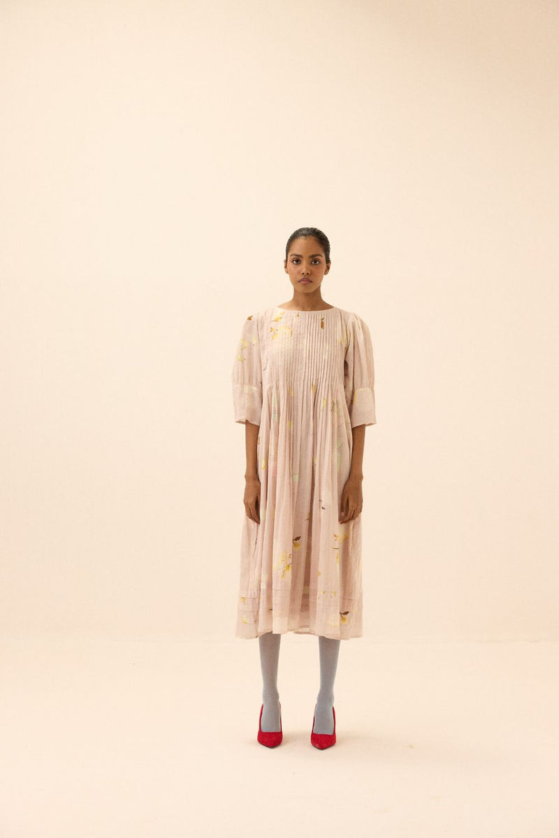 Peachfrost dress mul by Khara Kapas in peach for women Worldwide