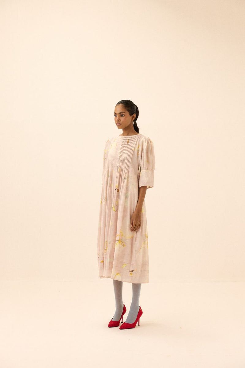 Peachfrost dress mul by Khara Kapas in peach for women Worldwide