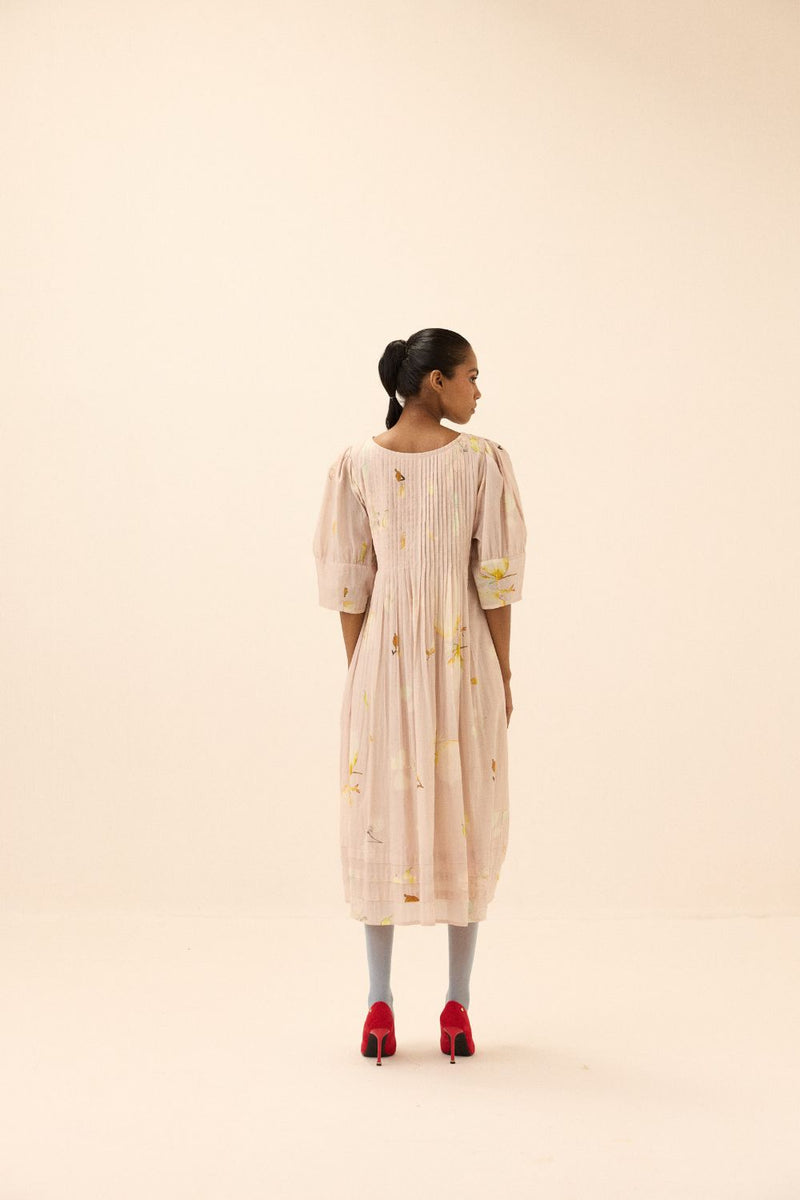 Peachfrost dress mul by Khara Kapas in peach for women Worldwide