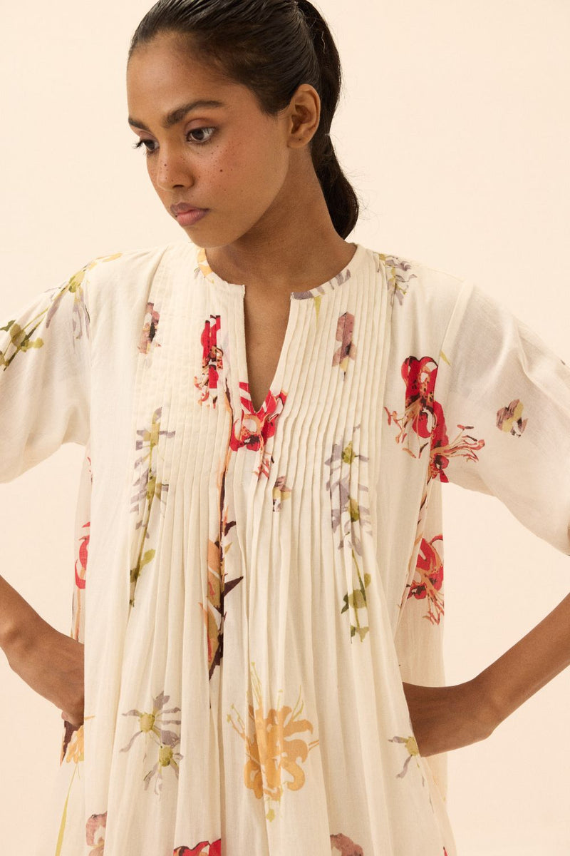 Fleurette Dress mul by Khara Kapas in multi for women Worldwide