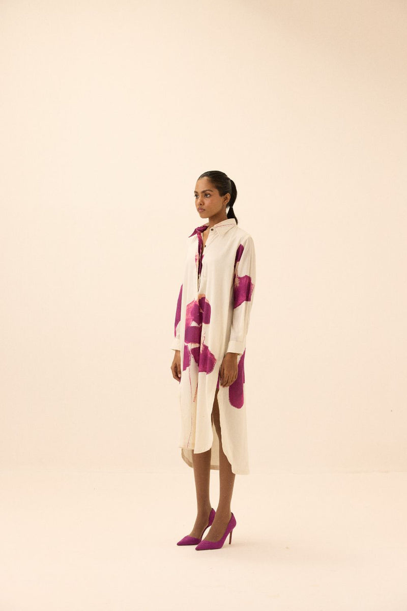 Damson dress mul by Khara Kapas in multi for women Worldwide
