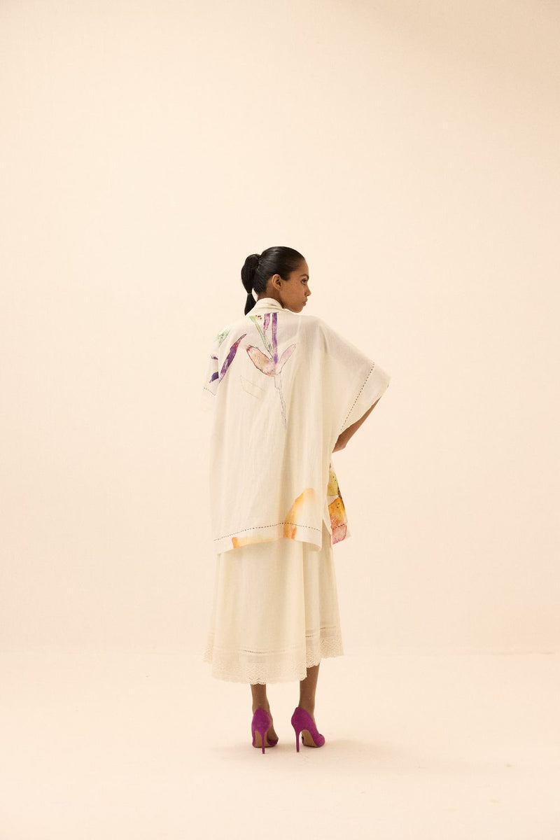 Sunup Shrug mul by Khara Kapas in multi for women Worldwide