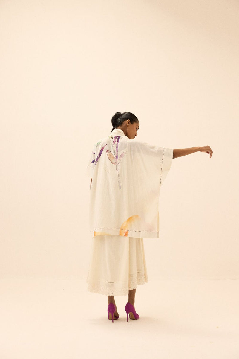 Sunup Shrug mul by Khara Kapas in multi for women Worldwide