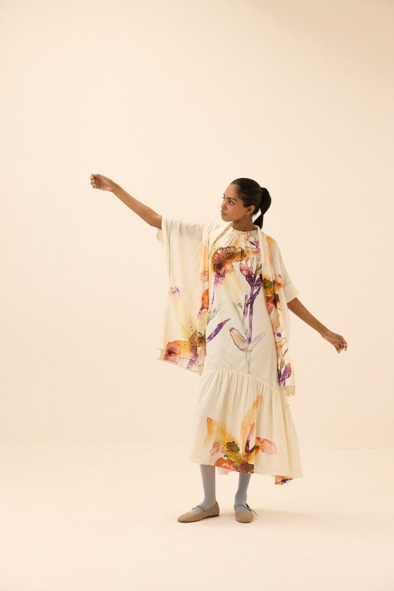 Sunup Shrug mul by Khara Kapas in multi for women Worldwide