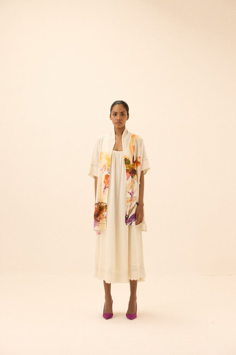 Sunup Shrug mul by Khara Kapas in multi for women Worldwide