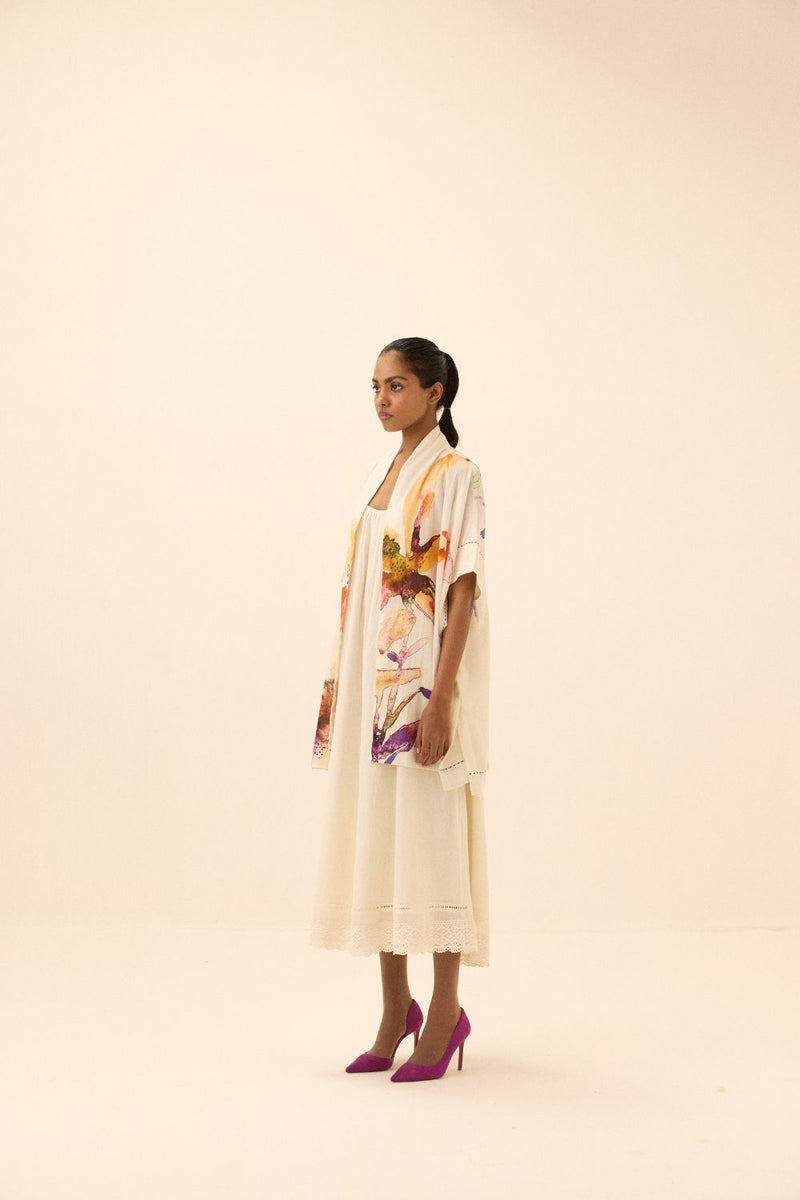 Sunup Shrug mul by Khara Kapas in multi for women Worldwide