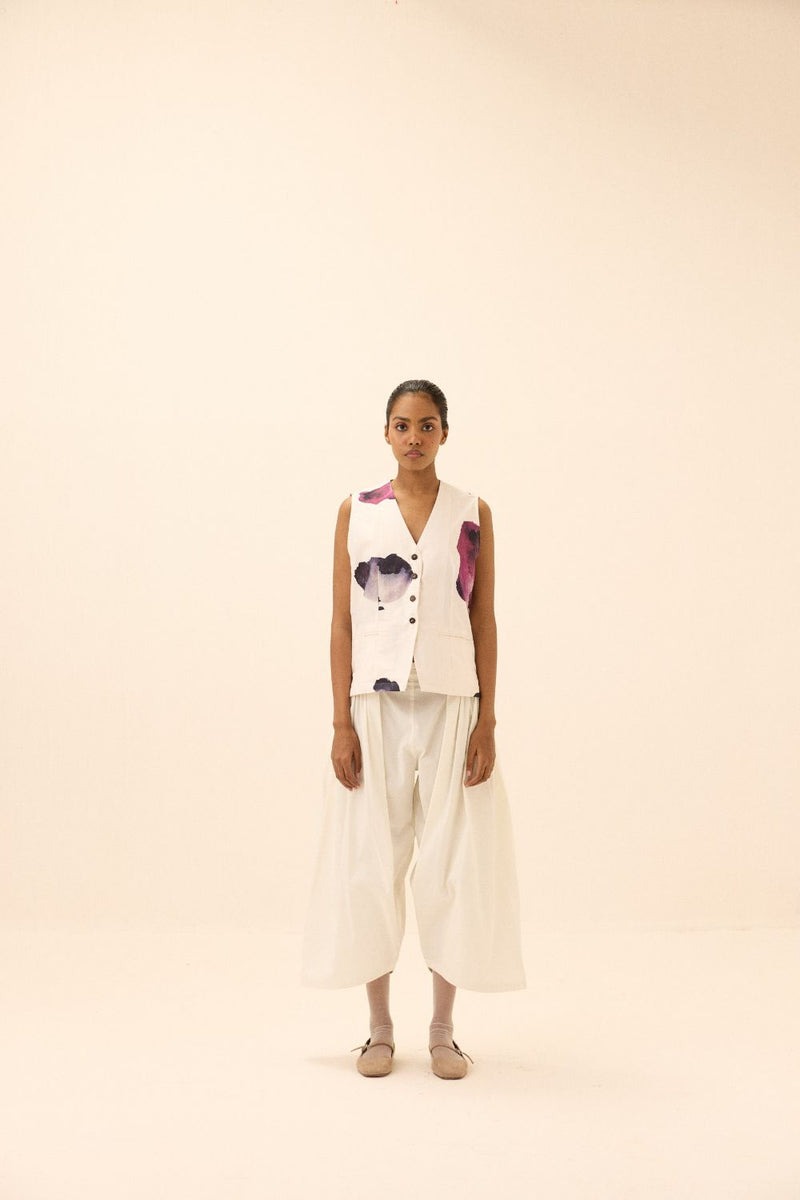 River Pants poplin by Khara Kapas in white for women Worldwide
