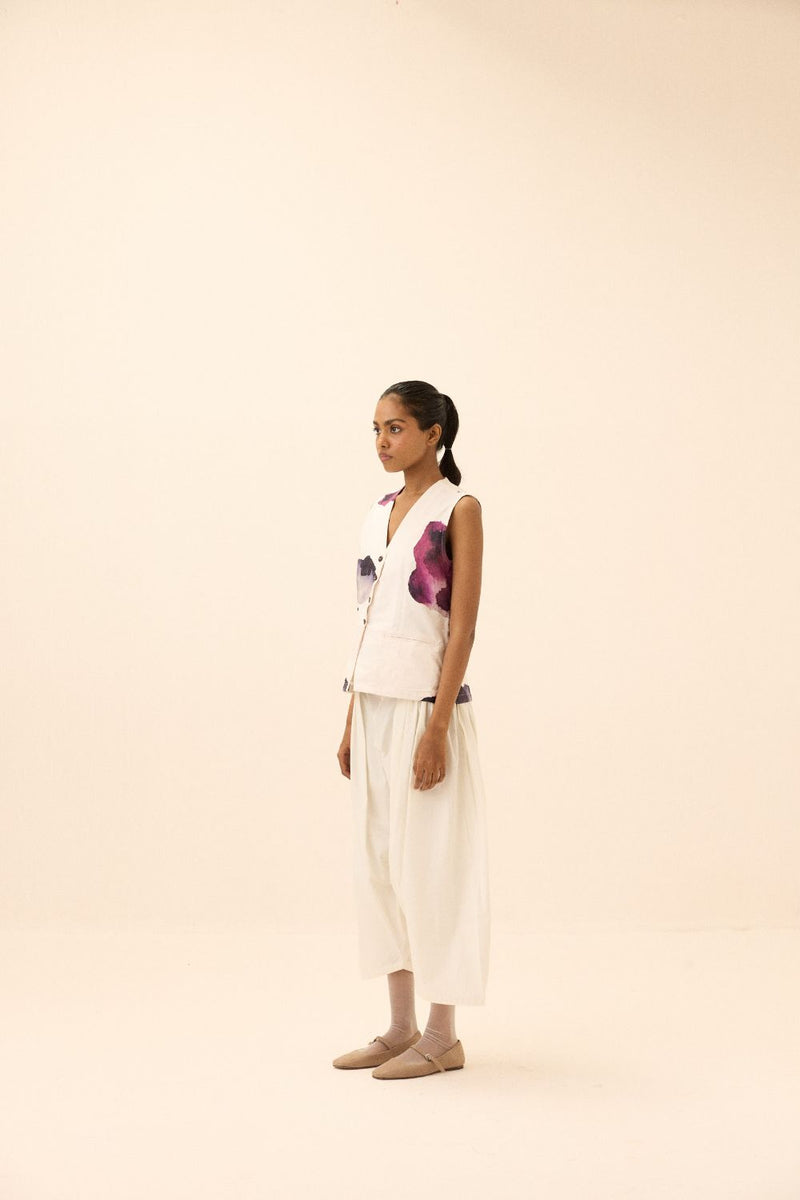 River Pants poplin by Khara Kapas in white for women Worldwide