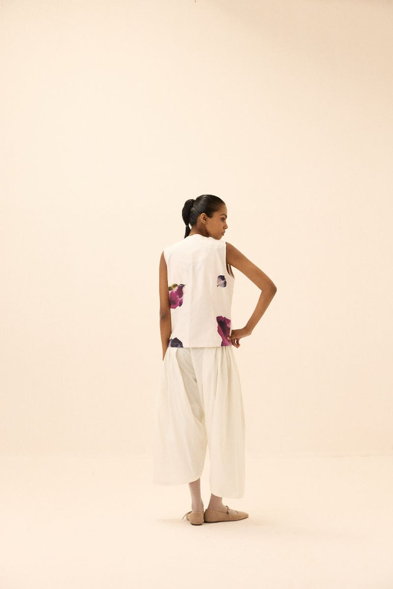 River Pants poplin by Khara Kapas in white for women Worldwide