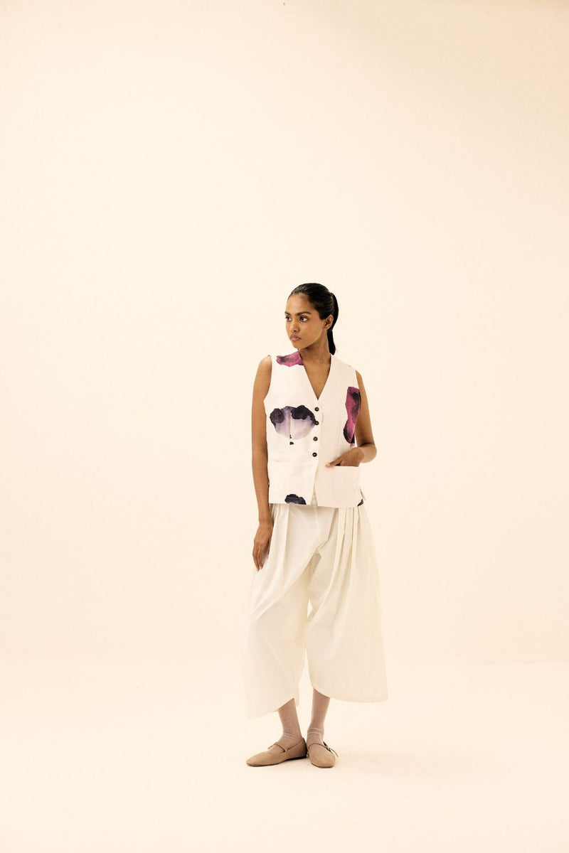 River Pants poplin by Khara Kapas in white for women Worldwide