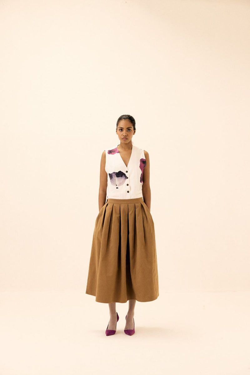 Nutmeg Skirt twill by Khara Kapas in brown for women Worldwide