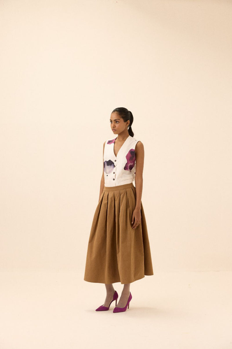Nutmeg Skirt twill by Khara Kapas in brown for women Worldwide