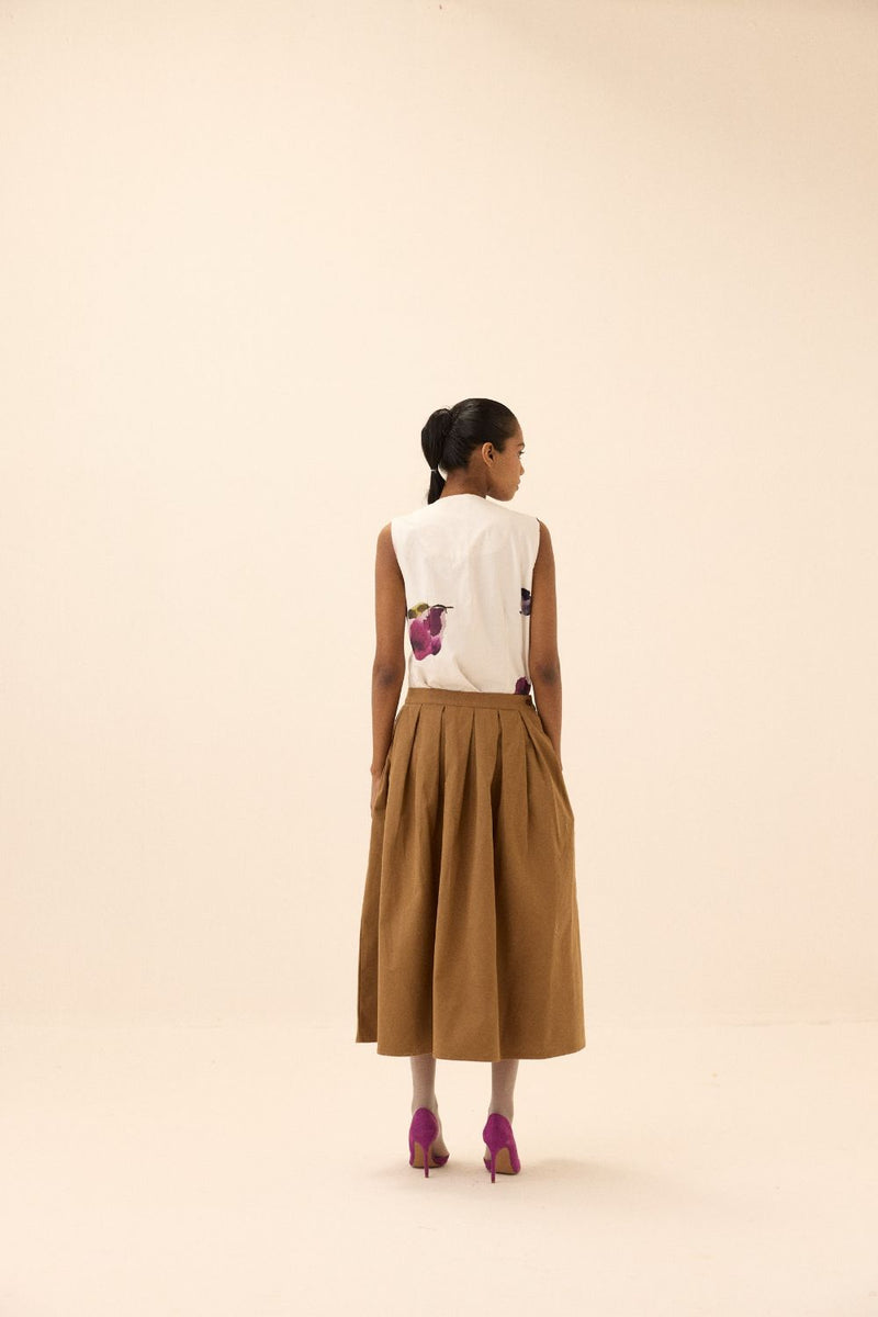 Nutmeg Skirt twill by Khara Kapas in brown for women Worldwide