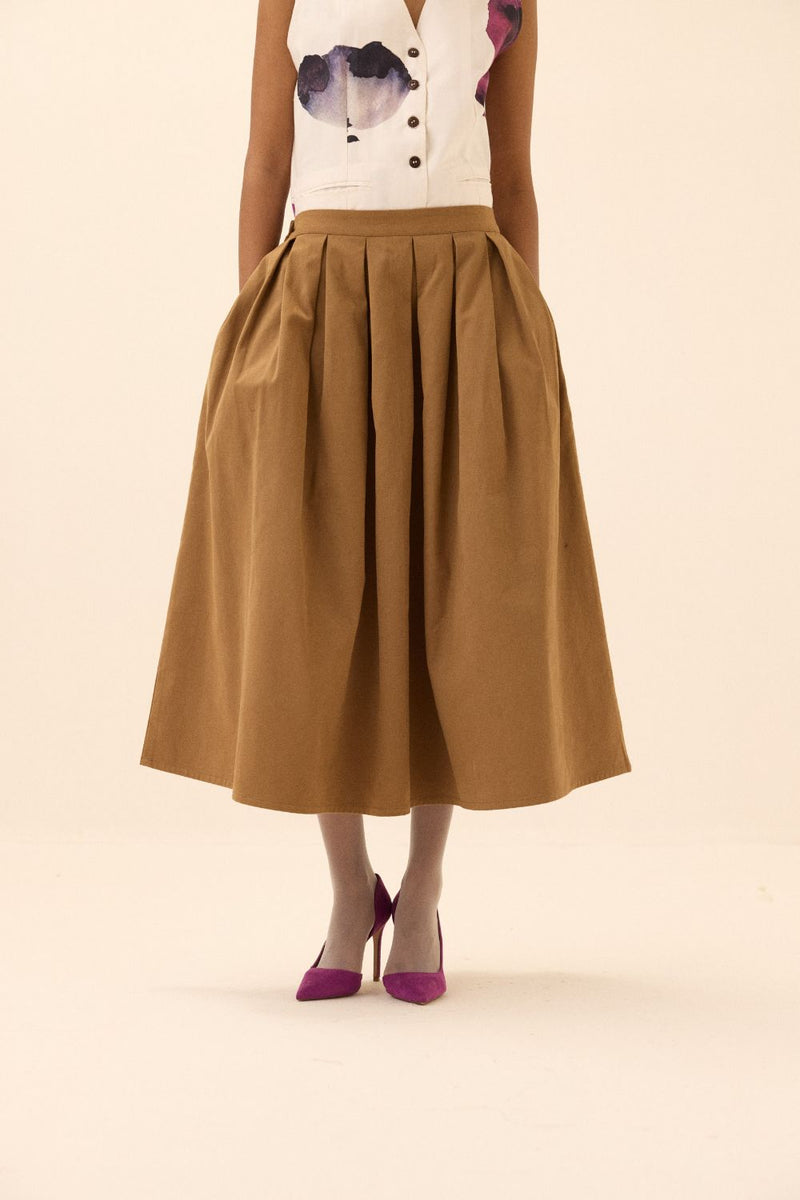 Nutmeg Skirt twill by Khara Kapas in brown for women Worldwide