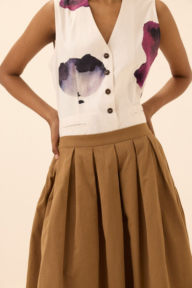 Nutmeg Skirt twill by Khara Kapas in brown for women Worldwide