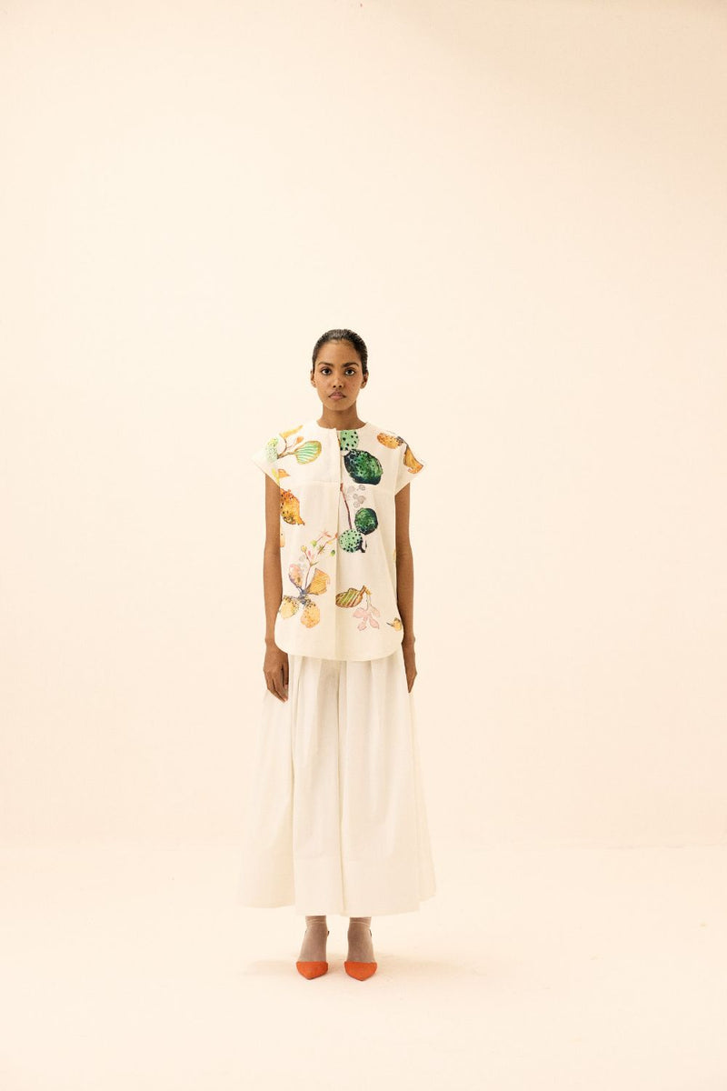 Snowform Pants poplin by Khara Kapas in white for women Worldwide