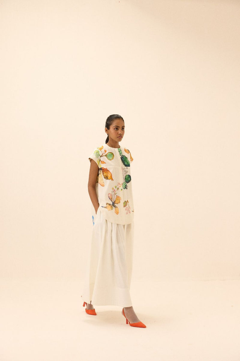 Snowform Pants poplin by Khara Kapas in white for women Worldwide
