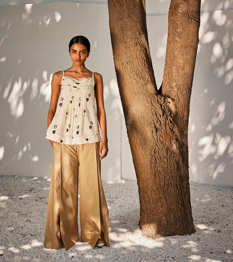 Anar Top cotton top/shirt by Khara Kapas in off white for women Worldwide