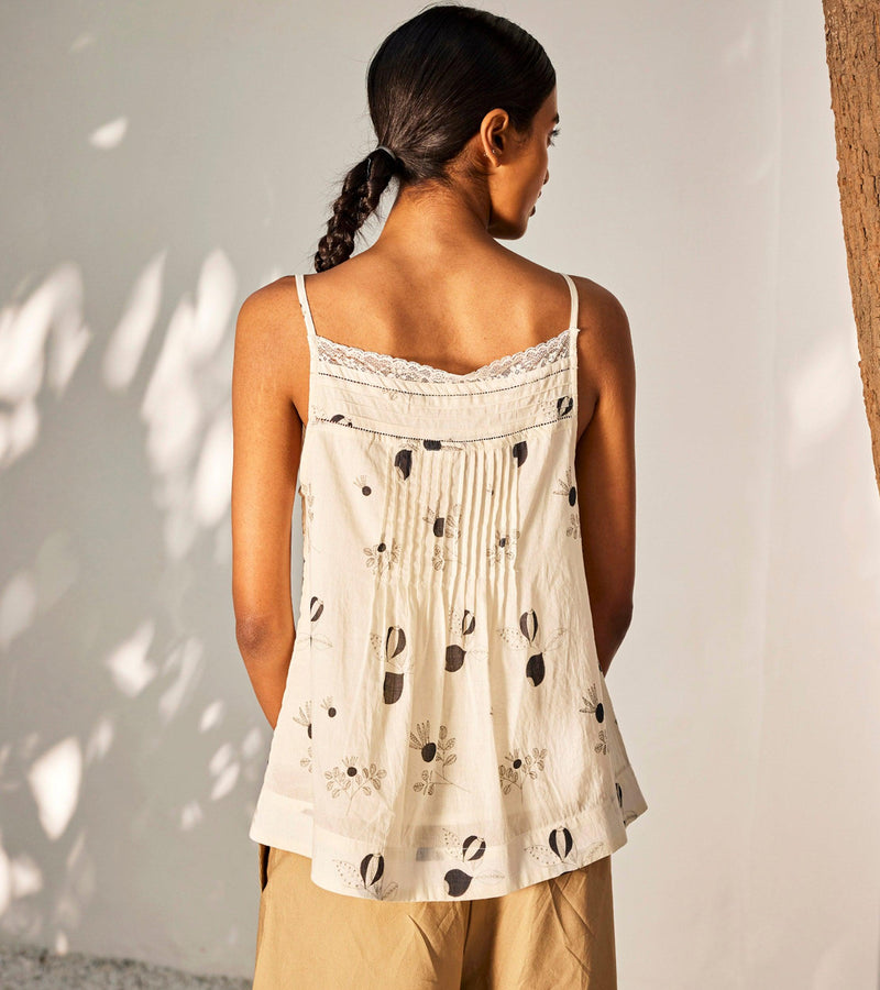 Anar Top cotton top/shirt by Khara Kapas in off white for women Worldwide