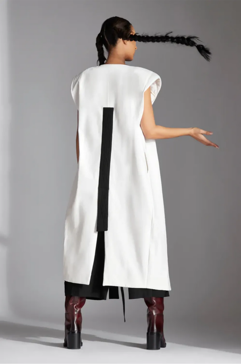 Kaen Jacket in White Denim cotton by Chola in white color for women Worldwide