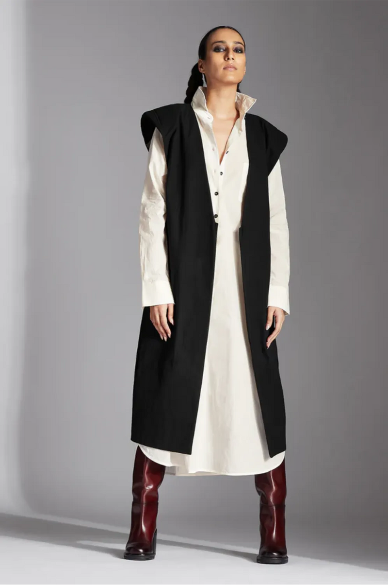 Kaen Jacket-Black cotton by Chola in black color for women Worldwide