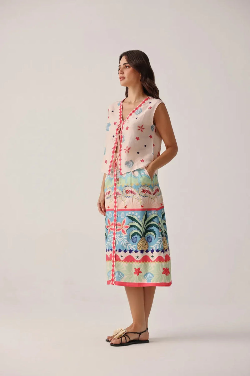 Kaia Skirt - Ananas satin by NOIB for women Worldwide