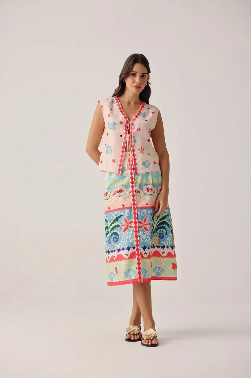 Kaia Skirt - Ananas satin by NOIB for women Worldwide