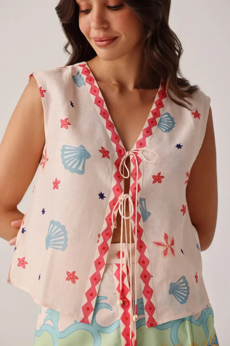 Kaia Top - Ananas all linen by NOIB for women Worldwide