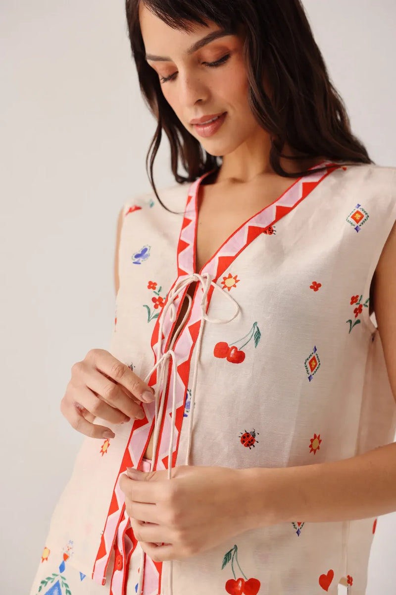 Kaia Top - Tarot all linen by NOIB for women Worldwide