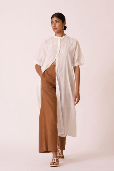 Karnam Brown Linen Cotton Trousers