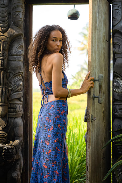 Kesade Open Back Dress - Blue AfterGlow