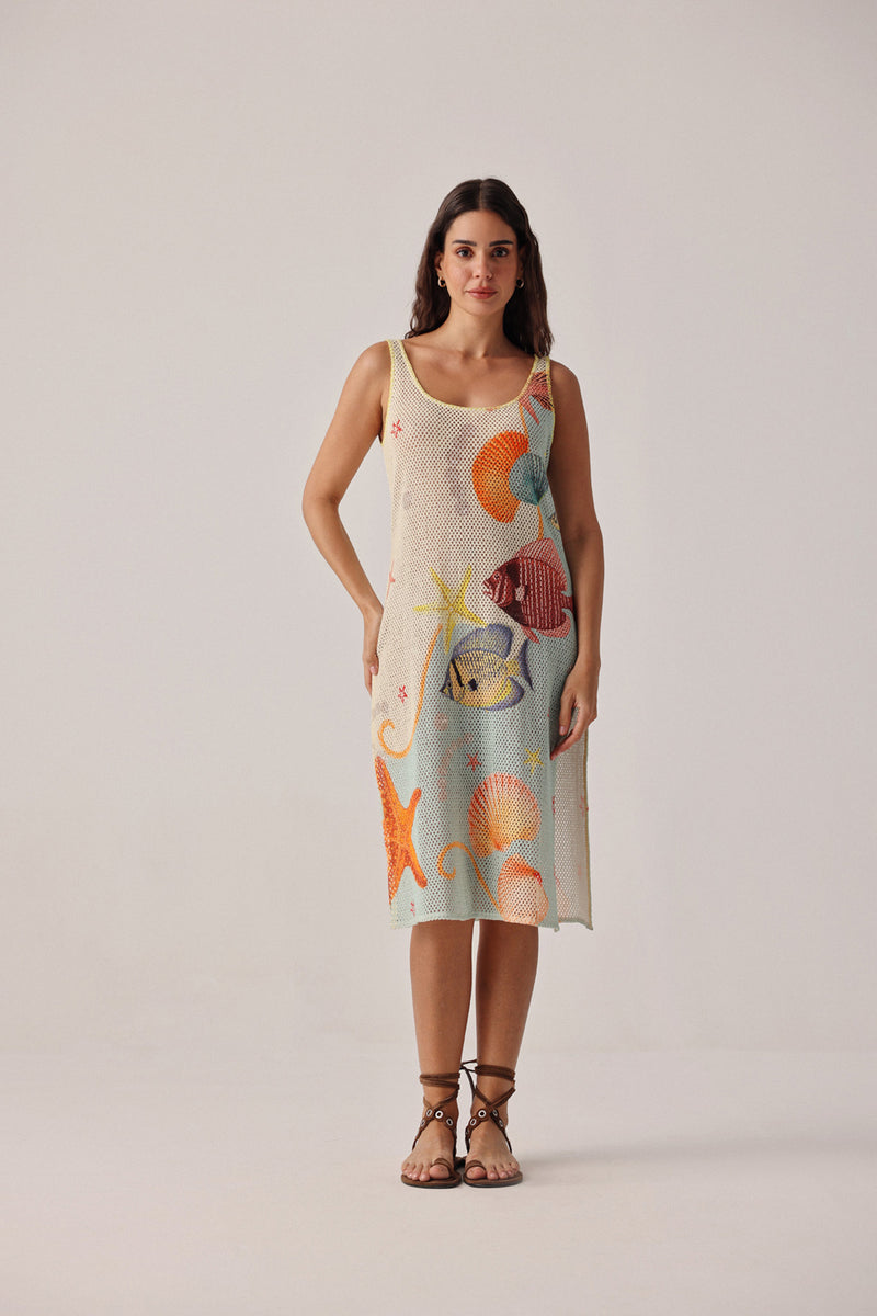 Keya Coverup-Seaborn crochet resort wear by NOIB in beige for women Worldwide