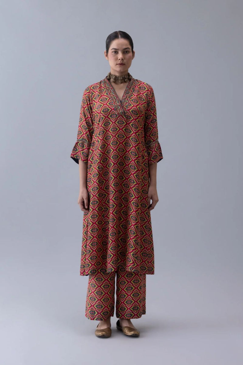 Khamtie Kurta-Multi mul by Shades of India in multi color for women Worldwide