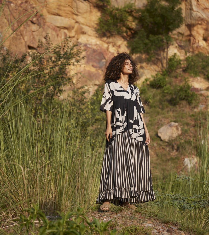 Longing Days Maxi Dress Dress by Khara Kapas in black for women Worldwide