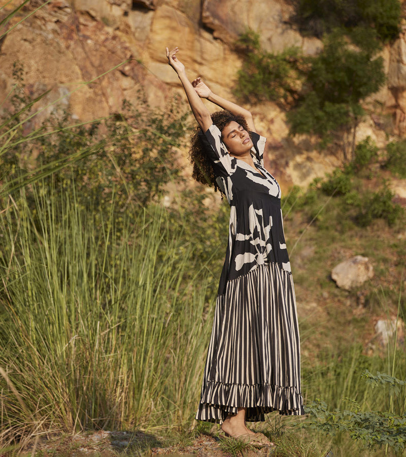 Longing Days Maxi Dress Dress by Khara Kapas in black for women Worldwide