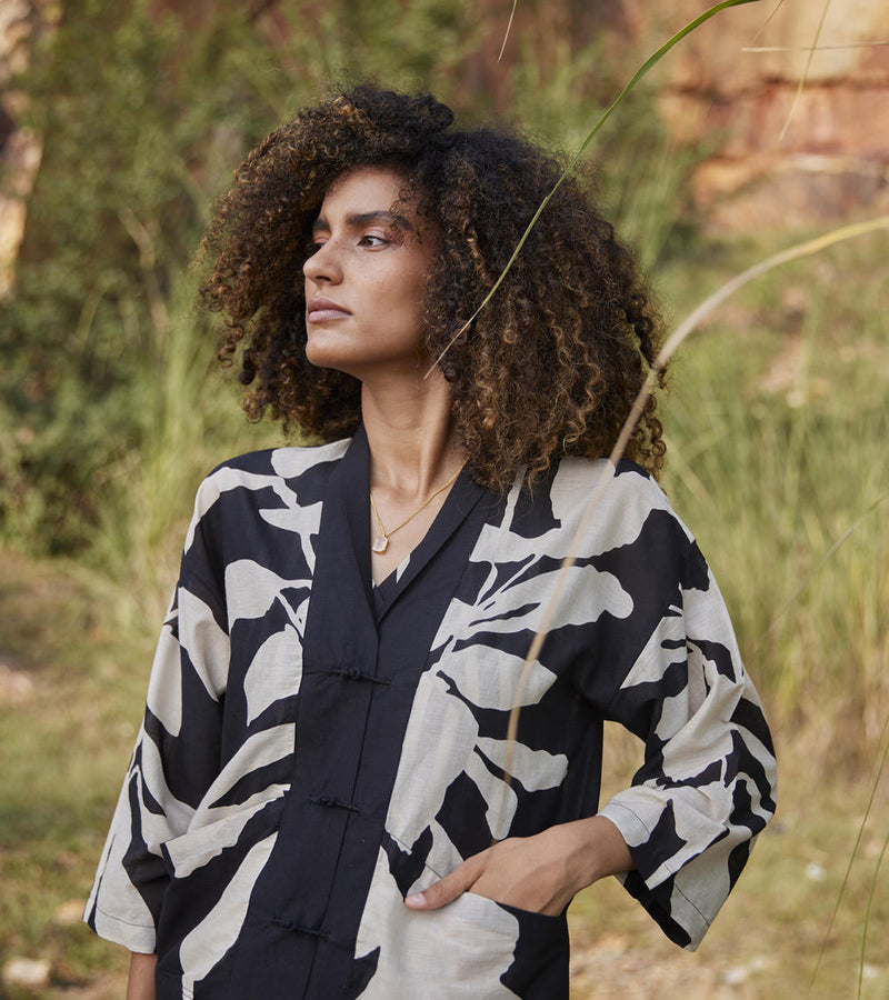 Dazed Trance Top Top & Tunics by Khara Kapas in black for women Worldwide