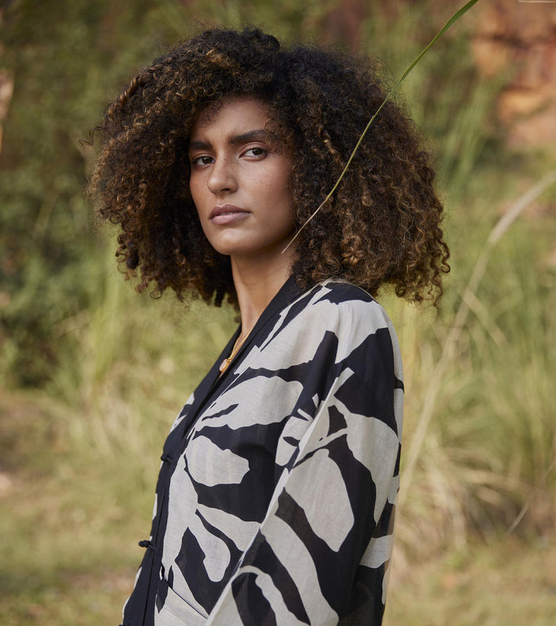 Dazed Trance Top Top & Tunics by Khara Kapas in black for women Worldwide