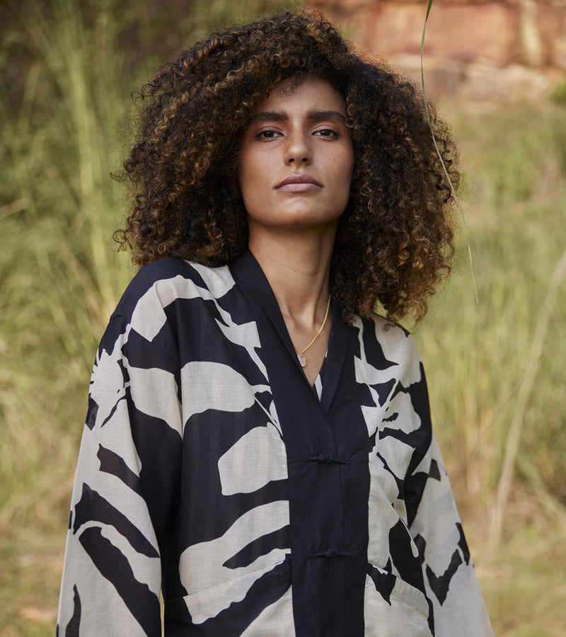 Dazed Trance Top Top & Tunics by Khara Kapas in black for women Worldwide