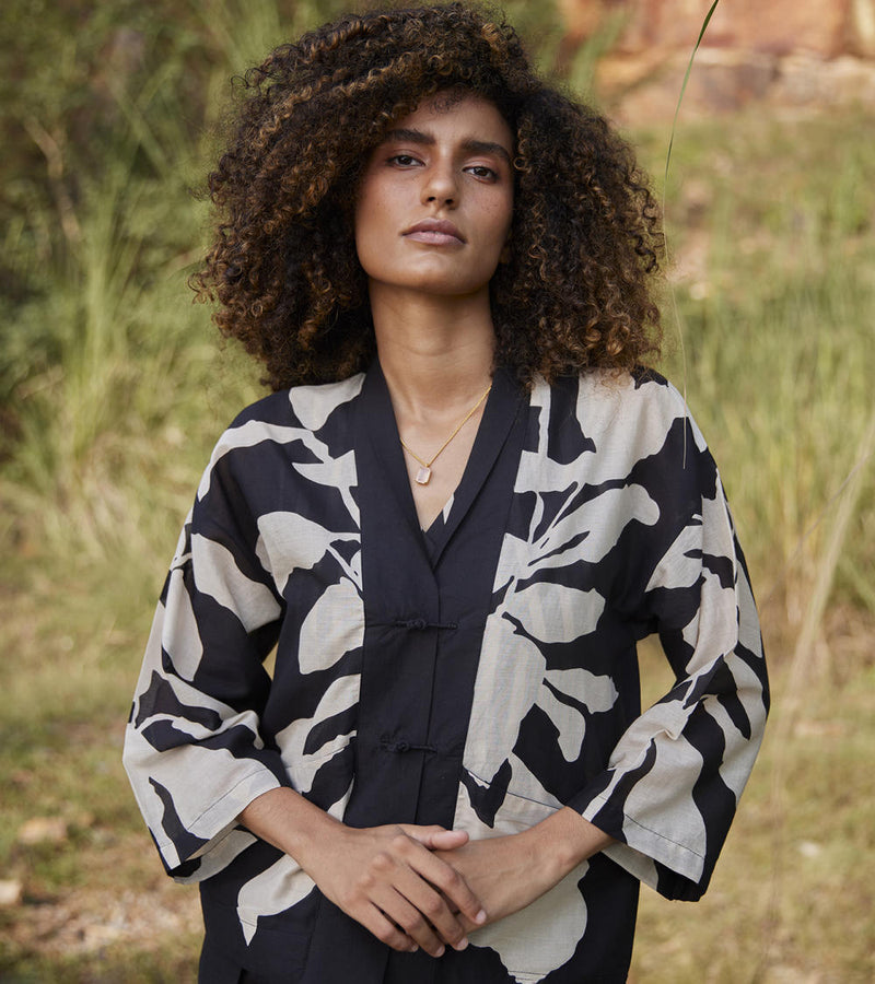 Dazed Trance Top Top & Tunics by Khara Kapas in black for women Worldwide