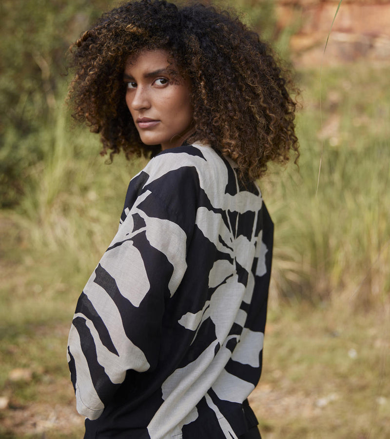 Dazed Trance Top Top & Tunics by Khara Kapas in black for women Worldwide