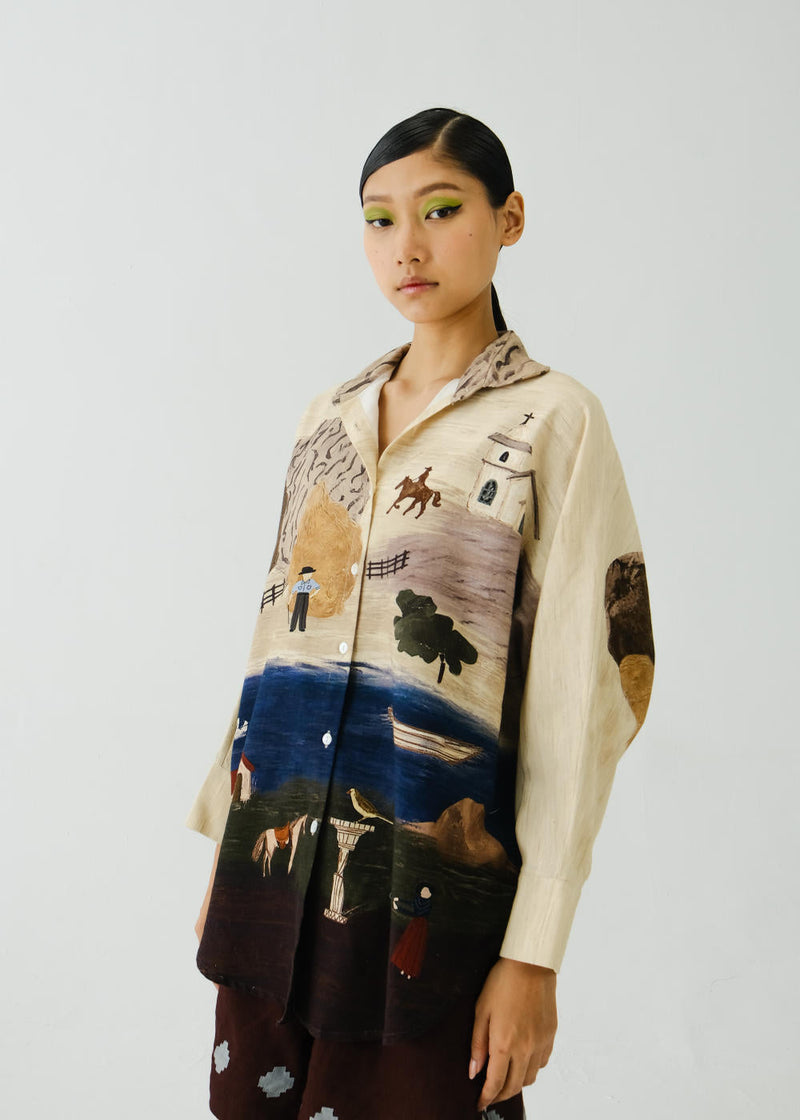 Kiera Shirt-Village Print cotton by CORD for women Worldwide