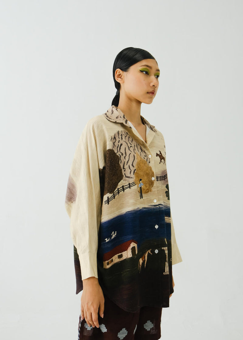 Kiera Shirt-Village Print cotton by CORD for women Worldwide
