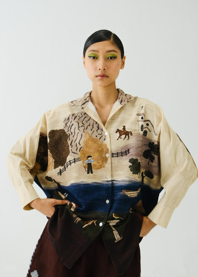 Kiera Shirt-Village Print cotton by CORD for women Worldwide