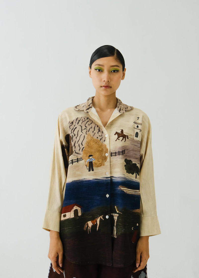 Kiera Shirt-Village Print cotton by CORD for women Worldwide