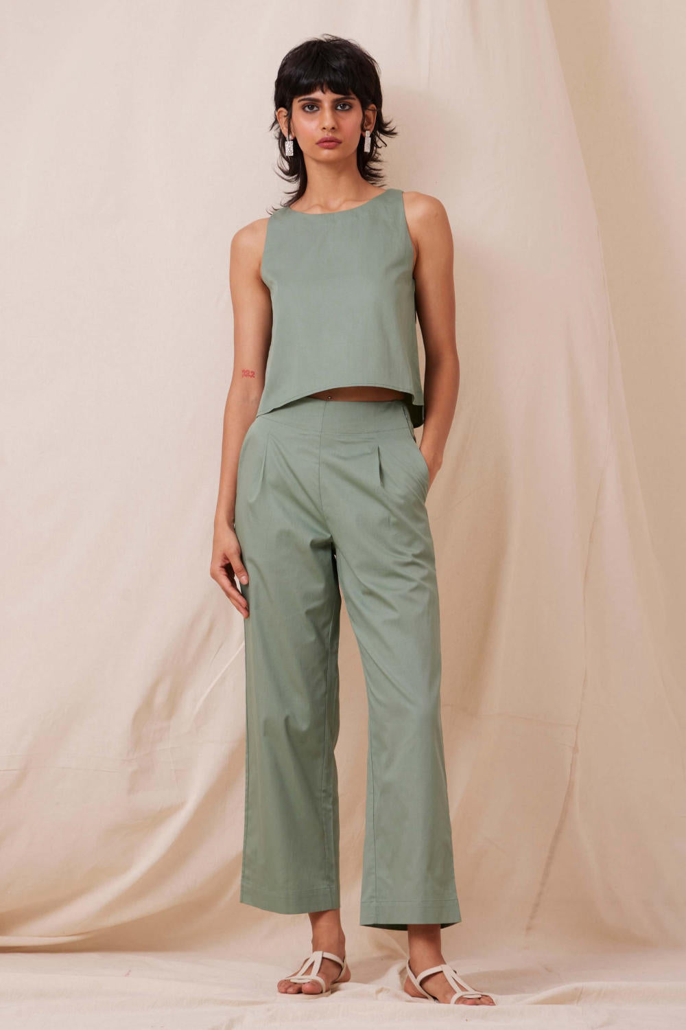 Kifli Sage Green Cotton Co-ord