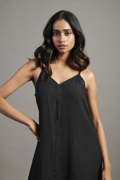 Kohl Linen Flared Slip Dress