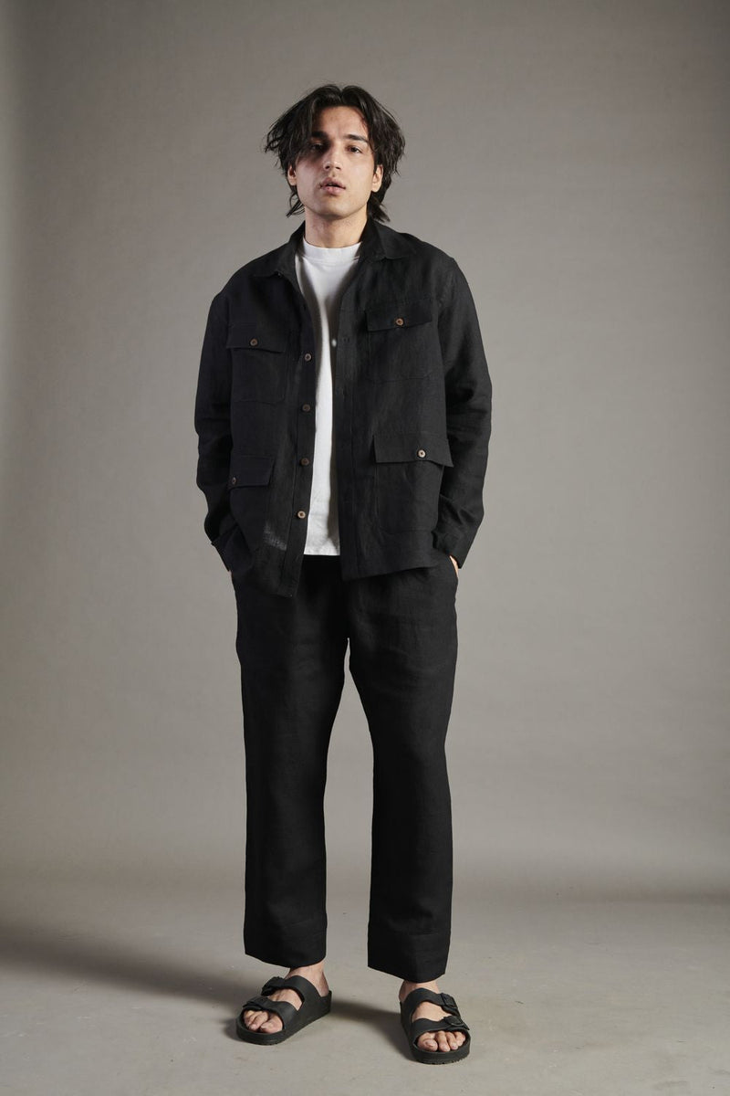 Kohl Linen Men's Overshirt linen by Saphed Men for men Worldwide