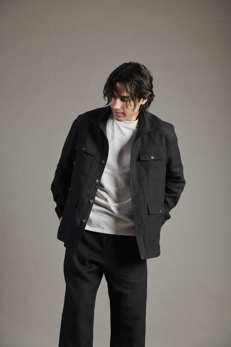 Kohl Linen Men's Overshirt linen by Saphed Men for men Worldwide