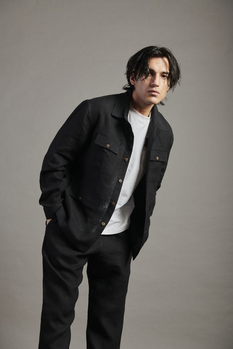 Kohl Linen Men's Overshirt linen by Saphed Men for men Worldwide