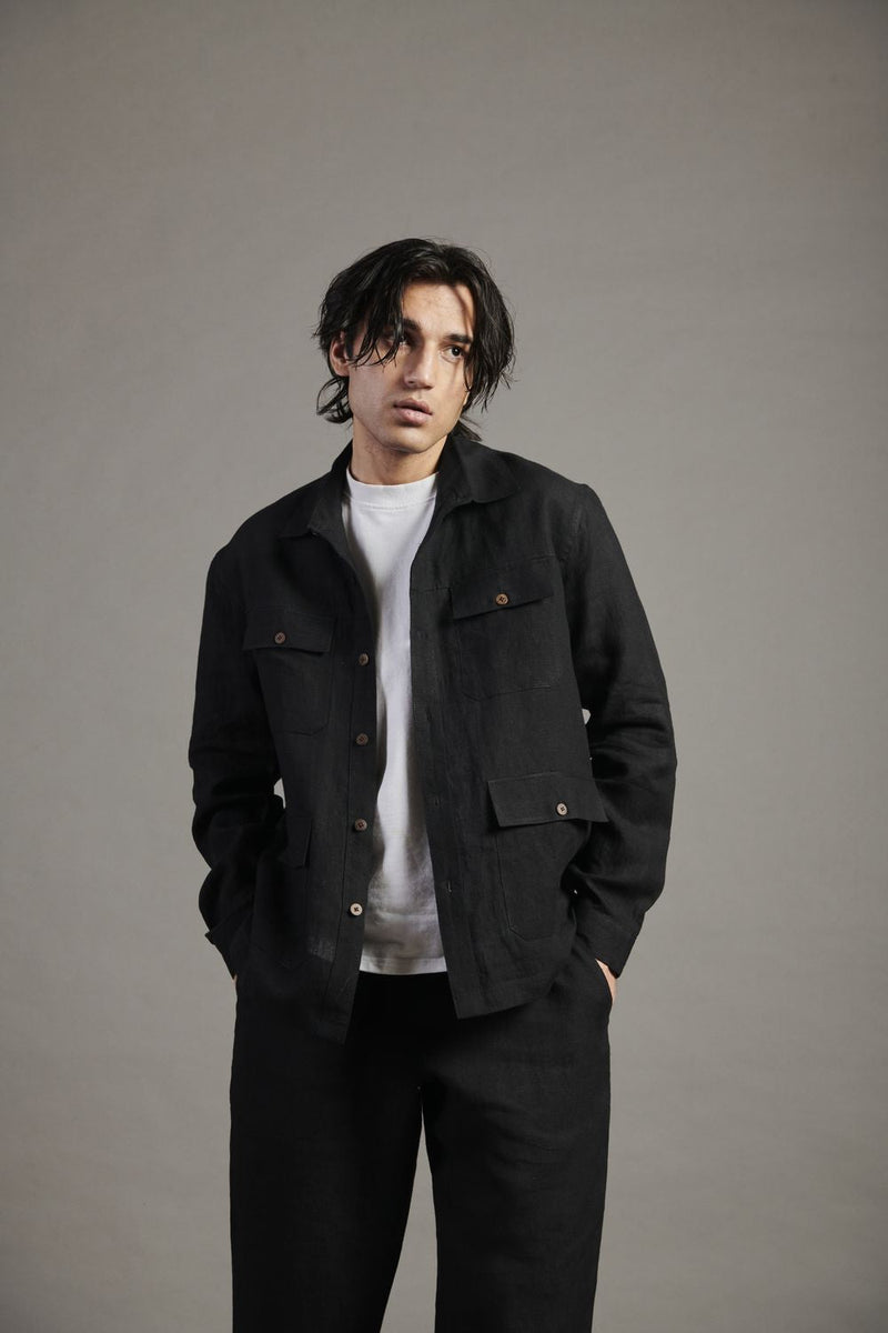 Kohl Linen Men's Overshirt linen by Saphed Men for men Worldwide